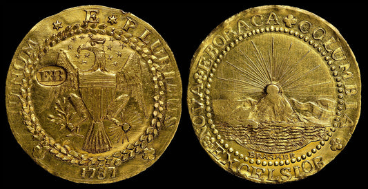 Brasher Doubloon, 1787 gold coin, rare American coin, first U.S. gold coin, Ephraim Brasher, historical U.S. coins, early American minting, colonial coinage, rare coin collecting, valuable U.S. coins, numismatic investment, gold coin collector