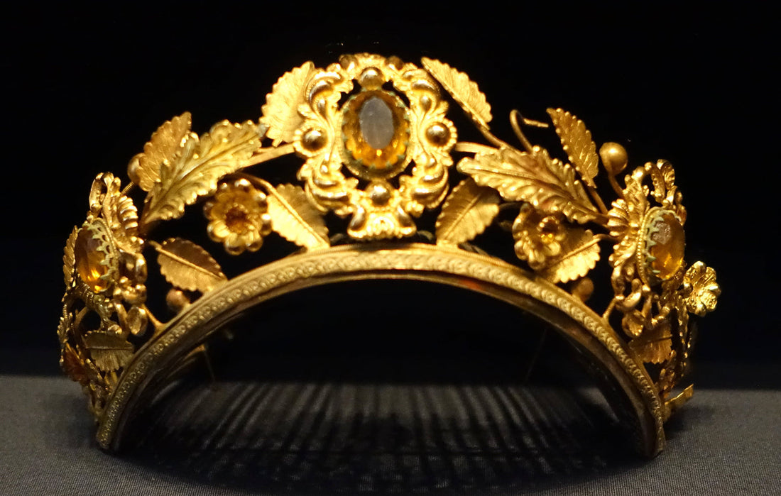 tiara history, origin of tiaras, ancient royal headpieces, Persian tiaras, Greek diadems, Roman wreaths, crown jewelry, antique tiaras, historical tiaras, royal tiara, neoclassical tiaras, vintage diadems, European tiaras, bridal crowns, queen tiara