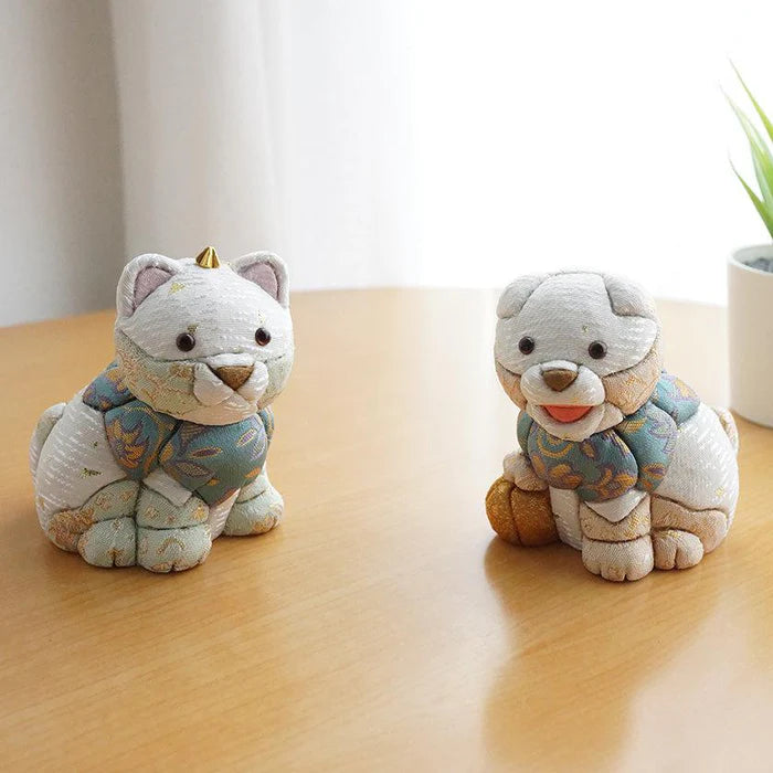 Komainu charms, Edo Kimekomi dolls, Japanese guardian lion dog, silk komainu figurine, Japanese shrine guardian statue, handmade komainu Japan, Kakinuma Dolls, paulownia wood komainu, Japanese protective charm, small komainu ornament, komainu home decor, traditional Japanese craft, Japanese silk inlay doll, Edo art doll, komainu gift Japan, guardian lion dog figurine, Japanese cultural talisman, handmade silk komainu, shrine protection charm, komainu collectible