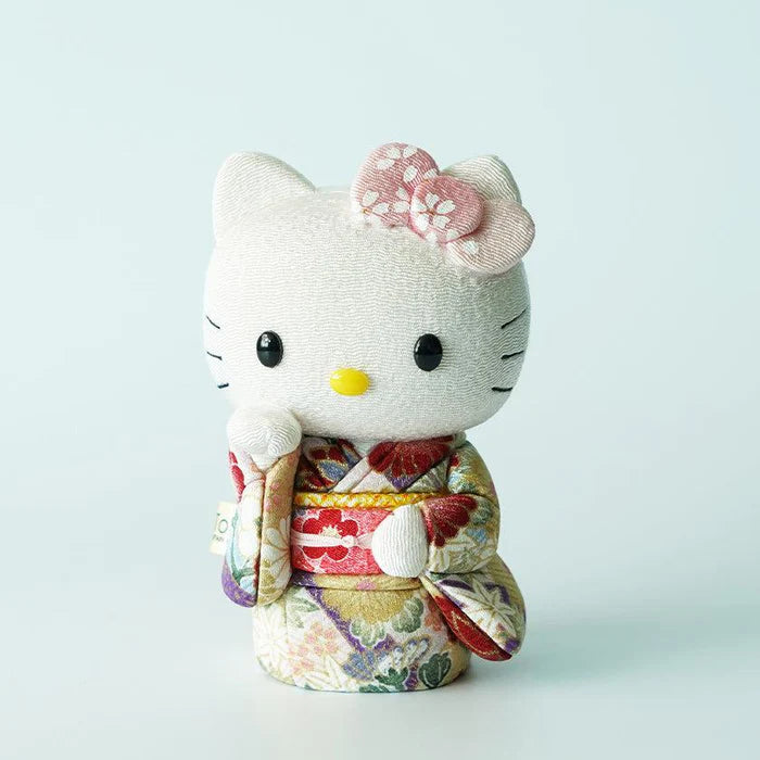 Hello Kitty beckoning cat, Hello Kitty maneki-neko, kimekomi Hello Kitty, Japanese lucky cat doll, Kakinuma Dolls Hello Kitty, kimono Hello Kitty figurine, traditional Japanese Hello Kitty, Hello Kitty good luck charm, Hello Kitty fortune cat, Hello Kitty collectible doll, Hello Kitty cultural gift, maneki-neko with kimono, handmade Hello Kitty doll, Japanese Hello Kitty gift, Hello Kitty for health luck love wealth success