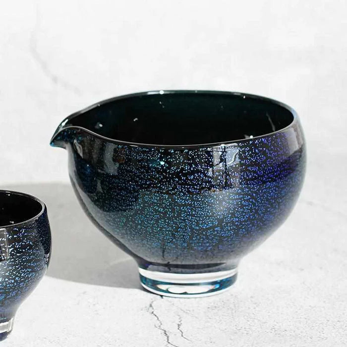 Sai glass set, Japanese blown glass, Glass Studio Izumo, handmade glass cups, Japanese glassware set, Izumo glass craft, silver foil glass, Sai red glass, Sai green glass, Sai blue glass, artisan glass Japan, Japanese design glassware, modern Japanese tableware, handmade Japanese gift set, collectible glass Japan