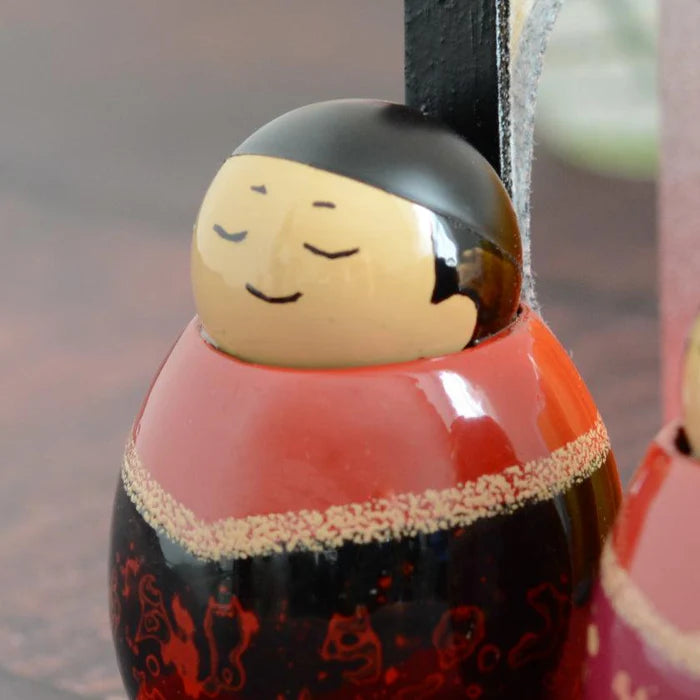 Japanese Hina dolls, Mini Hina decoration, Hinamatsuri doll set, Yasuharu Masukawa lacquer dolls, Tsugaru Nuri hina dolls, Japanese festival dolls, lacquerware Hina ornaments, handcrafted wooden Hina dolls, traditional Japanese Hina display, Aomori lacquer craft, Emperor and Empress doll set, Japanese seasonal decoration, karanuri lacquer dolls, collectible Japanese dolls