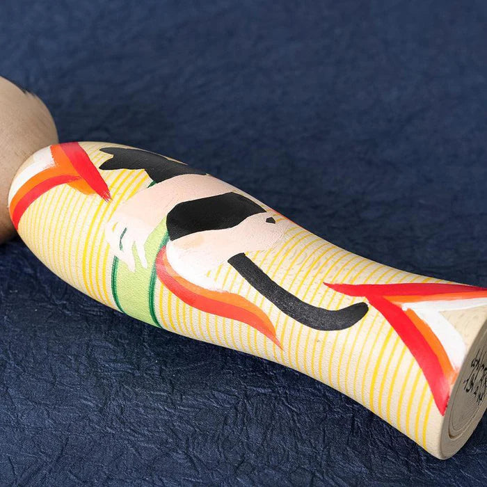 Tsuchiyu kokeshi, Akihiro Konno kokeshi, Japanese wooden doll, traditional kokeshi Japan, Taisho era kokeshi, cherry blossom kokeshi, Aizu makie kokeshi, Japanese folk art doll, handmade kokeshi doll, Fukushima crafts, black cat kokeshi, Japanese souvenir doll, maple wood kokeshi, Japanese decorative figurine, collectible kokeshi, Japan artisan doll, symbolic Japanese doll, protective Japanese ornament, Japanese cultural gift, handcrafted wooden doll Japan