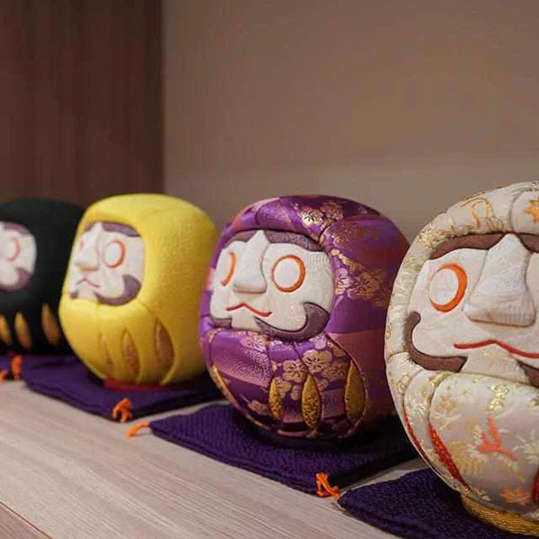 Edo Daruma doll, Nishijin-ori Daruma, Yuzen kimono Daruma, Kakinuma Dolls Daruma, Japanese lucky doll, traditional Daruma decoration, Japanese perseverance talisman, handmade Daruma Japan, kimono fabric Daruma, Japanese goal-setting charm, Edo Kimekomi doll, large decorative Daruma, cultural Japanese gift, handcrafted Daruma figure, Japanese home decor charm, Daruma doll for success, Japanese traditional crafts, good luck Daruma ornament, collectible Daruma Japan.