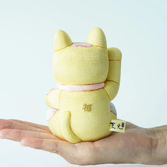 Maneki Neko Feng Shui, Feng Shui lucky cat, Edo Kimekomi beckoning cat, Japanese Feng Shui cat figurine, handcrafted lucky cat, Kakinuma Dolls Maneki Neko, Japanese prosperity charm, Feng Shui wealth cat, Japanese fabric Maneki Neko, traditional Japanese lucky cat, small Japanese lucky figurine, beckoning cat for health and wealth, Maneki Neko meaning colors, lucky cat for home and business, artisan Japanese lucky cat.