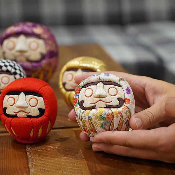 Edo Daruma doll, Nishijin-ori Daruma, Yuzen kimono Daruma, Kakinuma Dolls Daruma, Japanese lucky doll, traditional Daruma decoration, Japanese perseverance talisman, handmade Daruma Japan, kimono fabric Daruma, Japanese goal-setting charm, Edo Kimekomi doll, large decorative Daruma, cultural Japanese gift, handcrafted Daruma figure, Japanese home decor charm, Daruma doll for success, Japanese traditional crafts, good luck Daruma ornament, collectible Daruma Japan.