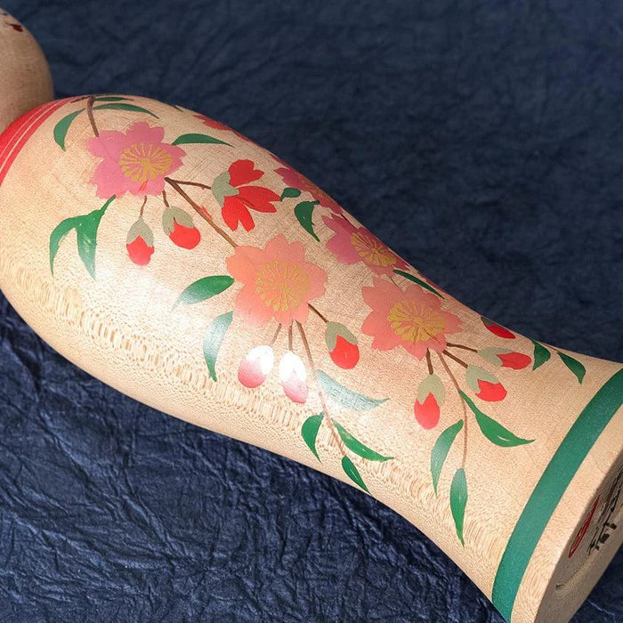 Tsuchiyu kokeshi, Akihiro Konno kokeshi, Japanese wooden doll, traditional kokeshi Japan, Taisho era kokeshi, cherry blossom kokeshi, Aizu makie kokeshi, Japanese folk art doll, handmade kokeshi doll, Fukushima crafts, black cat kokeshi, Japanese souvenir doll, maple wood kokeshi, Japanese decorative figurine, collectible kokeshi, Japan artisan doll, symbolic Japanese doll, protective Japanese ornament, Japanese cultural gift, handcrafted wooden doll Japan