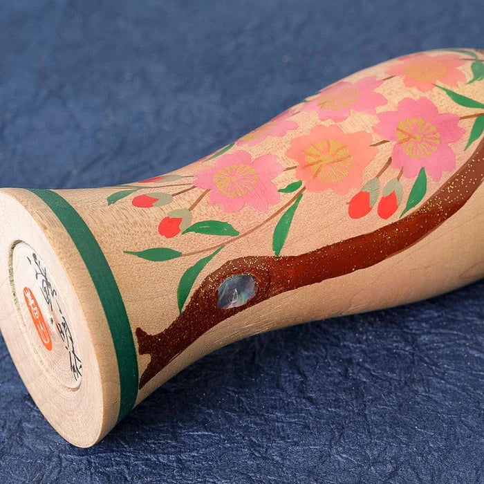 Tsuchiyu kokeshi, Akihiro Konno kokeshi, Japanese wooden doll, traditional kokeshi Japan, Taisho era kokeshi, cherry blossom kokeshi, Aizu makie kokeshi, Japanese folk art doll, handmade kokeshi doll, Fukushima crafts, black cat kokeshi, Japanese souvenir doll, maple wood kokeshi, Japanese decorative figurine, collectible kokeshi, Japan artisan doll, symbolic Japanese doll, protective Japanese ornament, Japanese cultural gift, handcrafted wooden doll Japan