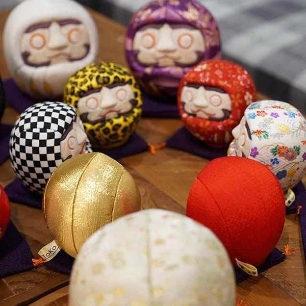 Edo Daruma doll, Nishijin-ori Daruma, Yuzen kimono Daruma, Kakinuma Dolls Daruma, Japanese lucky doll, traditional Daruma decoration, Japanese perseverance talisman, handmade Daruma Japan, kimono fabric Daruma, Japanese goal-setting charm, Edo Kimekomi doll, large decorative Daruma, cultural Japanese gift, handcrafted Daruma figure, Japanese home decor charm, Daruma doll for success, Japanese traditional crafts, good luck Daruma ornament, collectible Daruma Japan.