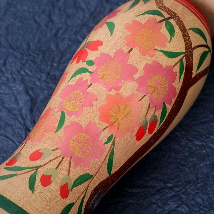 Tsuchiyu kokeshi, Akihiro Konno kokeshi, Japanese wooden doll, traditional kokeshi Japan, Taisho era kokeshi, cherry blossom kokeshi, Aizu makie kokeshi, Japanese folk art doll, handmade kokeshi doll, Fukushima crafts, black cat kokeshi, Japanese souvenir doll, maple wood kokeshi, Japanese decorative figurine, collectible kokeshi, Japan artisan doll, symbolic Japanese doll, protective Japanese ornament, Japanese cultural gift, handcrafted wooden doll Japan
