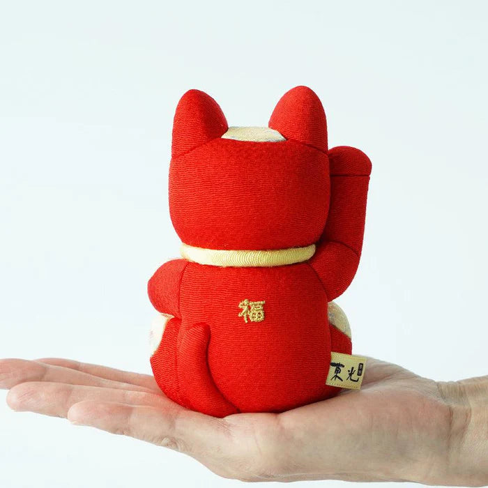 Maneki Neko Feng Shui, Feng Shui lucky cat, Edo Kimekomi beckoning cat, Japanese Feng Shui cat figurine, handcrafted lucky cat, Kakinuma Dolls Maneki Neko, Japanese prosperity charm, Feng Shui wealth cat, Japanese fabric Maneki Neko, traditional Japanese lucky cat, small Japanese lucky figurine, beckoning cat for health and wealth, Maneki Neko meaning colors, lucky cat for home and business, artisan Japanese lucky cat.