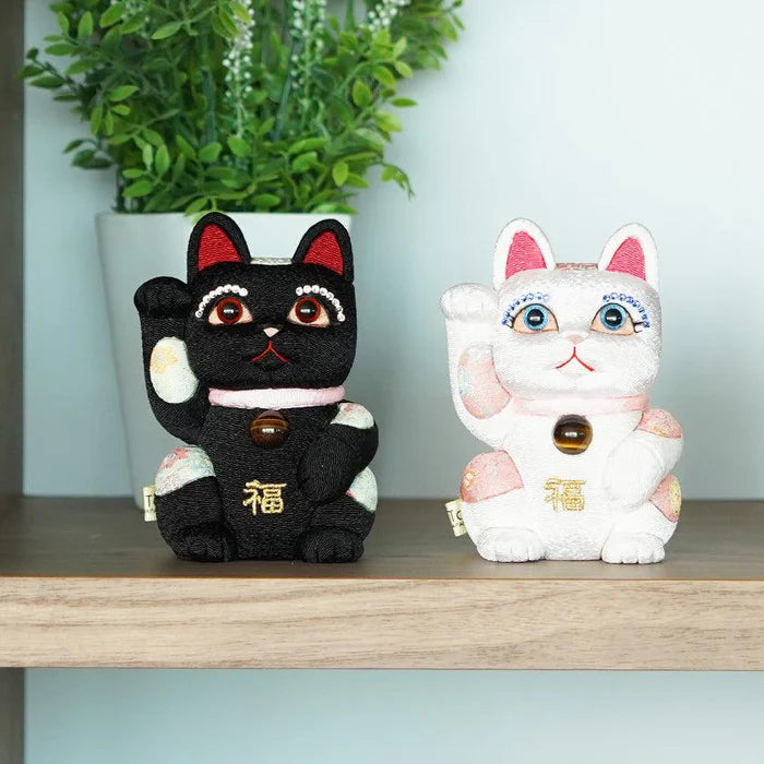 Maneki Neko Feng Shui, Feng Shui lucky cat, Edo Kimekomi beckoning cat, Japanese Feng Shui cat figurine, handcrafted lucky cat, Kakinuma Dolls Maneki Neko, Japanese prosperity charm, Feng Shui wealth cat, Japanese fabric Maneki Neko, traditional Japanese lucky cat, small Japanese lucky figurine, beckoning cat for health and wealth, Maneki Neko meaning colors, lucky cat for home and business, artisan Japanese lucky cat.