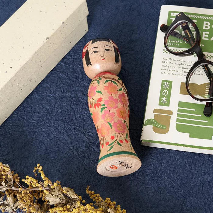 Tsuchiyu kokeshi, Akihiro Konno kokeshi, Japanese wooden doll, traditional kokeshi Japan, Taisho era kokeshi, cherry blossom kokeshi, Aizu makie kokeshi, Japanese folk art doll, handmade kokeshi doll, Fukushima crafts, black cat kokeshi, Japanese souvenir doll, maple wood kokeshi, Japanese decorative figurine, collectible kokeshi, Japan artisan doll, symbolic Japanese doll, protective Japanese ornament, Japanese cultural gift, handcrafted wooden doll Japan