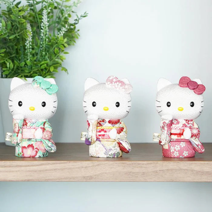 Hello Kitty beckoning cat, Hello Kitty maneki-neko, kimekomi Hello Kitty, Japanese lucky cat doll, Kakinuma Dolls Hello Kitty, kimono Hello Kitty figurine, traditional Japanese Hello Kitty, Hello Kitty good luck charm, Hello Kitty fortune cat, Hello Kitty collectible doll, Hello Kitty cultural gift, maneki-neko with kimono, handmade Hello Kitty doll, Japanese Hello Kitty gift, Hello Kitty for health luck love wealth success