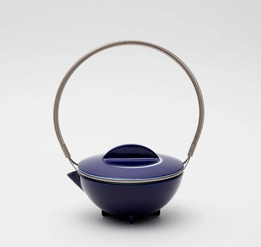 Japanese porcelain teapot, Imari Arita ware teapot, Studio Wieki Somers teapot, modern Japanese teapot, porcelain teapot with handle, designer Japanese teapot, cobalt blue teapot, lapis lazuli porcelain teapot, Japanese tea ceremony teapot, Imari porcelain tea set, Saga Prefecture porcelain, Japanese pottery collaboration, contemporary Japanese teaware, handmade porcelain teapot, luxury Japanese teapot.