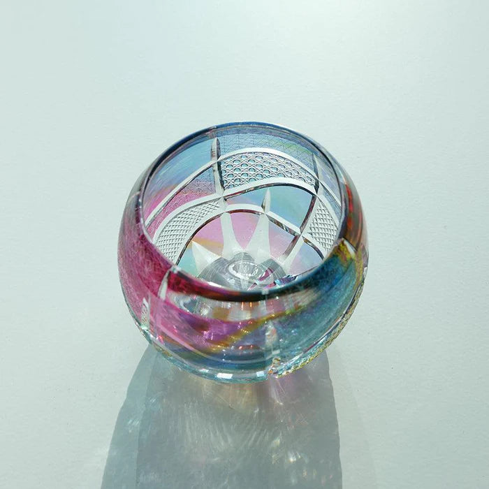 Kiriko Reimagined Glass, limited edition Japanese glass, Haruka Horie glass art, Rinzen glassware, traditional Kiriko cut glass, handmade Japanese glass, Tokyo artisan glass, collectible Japanese glassware, Kiku Tsunagi pattern, Kagome lattice glass, Nanako Edo Kiriko design, Japanese cultural gifts, rare Japanese glassware, hand-cut Japanese soda glass, modern Japanese craftsmanship
