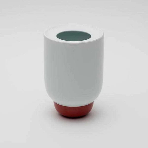 Pauline Deltour vase, Imari Arita porcelain vase, Japanese porcelain flower vase, modern Japanese vase, White Red vase, Dark Blue Celadon vase, designer porcelain vase Japan, contemporary Japanese ceramics, footed porcelain vase, Saga Prefecture pottery, handmade Japanese vase, luxury porcelain vase, Japanese design home decor, minimalist flower vase, collectible designer vase