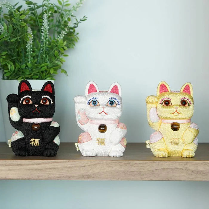 Maneki Neko Feng Shui, Feng Shui lucky cat, Edo Kimekomi beckoning cat, Japanese Feng Shui cat figurine, handcrafted lucky cat, Kakinuma Dolls Maneki Neko, Japanese prosperity charm, Feng Shui wealth cat, Japanese fabric Maneki Neko, traditional Japanese lucky cat, small Japanese lucky figurine, beckoning cat for health and wealth, Maneki Neko meaning colors, lucky cat for home and business, artisan Japanese lucky cat.