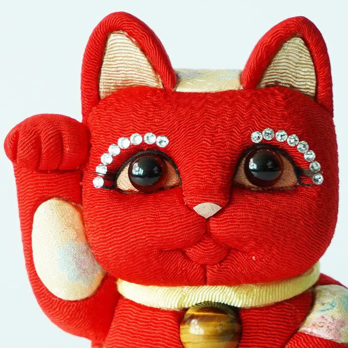 Maneki Neko Feng Shui, Feng Shui lucky cat, Edo Kimekomi beckoning cat, Japanese Feng Shui cat figurine, handcrafted lucky cat, Kakinuma Dolls Maneki Neko, Japanese prosperity charm, Feng Shui wealth cat, Japanese fabric Maneki Neko, traditional Japanese lucky cat, small Japanese lucky figurine, beckoning cat for health and wealth, Maneki Neko meaning colors, lucky cat for home and business, artisan Japanese lucky cat.