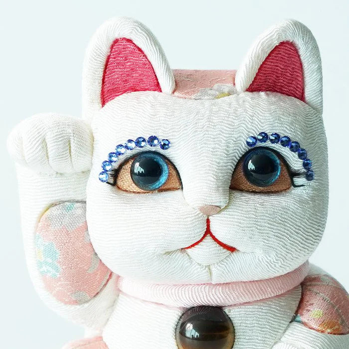 Maneki Neko Feng Shui, Feng Shui lucky cat, Edo Kimekomi beckoning cat, Japanese Feng Shui cat figurine, handcrafted lucky cat, Kakinuma Dolls Maneki Neko, Japanese prosperity charm, Feng Shui wealth cat, Japanese fabric Maneki Neko, traditional Japanese lucky cat, small Japanese lucky figurine, beckoning cat for health and wealth, Maneki Neko meaning colors, lucky cat for home and business, artisan Japanese lucky cat.