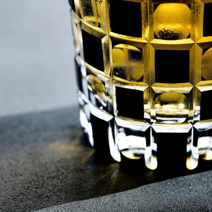 Edo Kiriko glass, Kuroco glass, Japanese cut glass, Edo Kiriko tumbler, black Edo glass, Kimoto glassware, Ichimatsu pattern glass, Japanese faceted glass, handcrafted glass Tokyo, Japanese tumbler glass, modern Edo Kiriko, Japanese gift glassware, Edo Kiriko highball glass, luxury Japanese glass