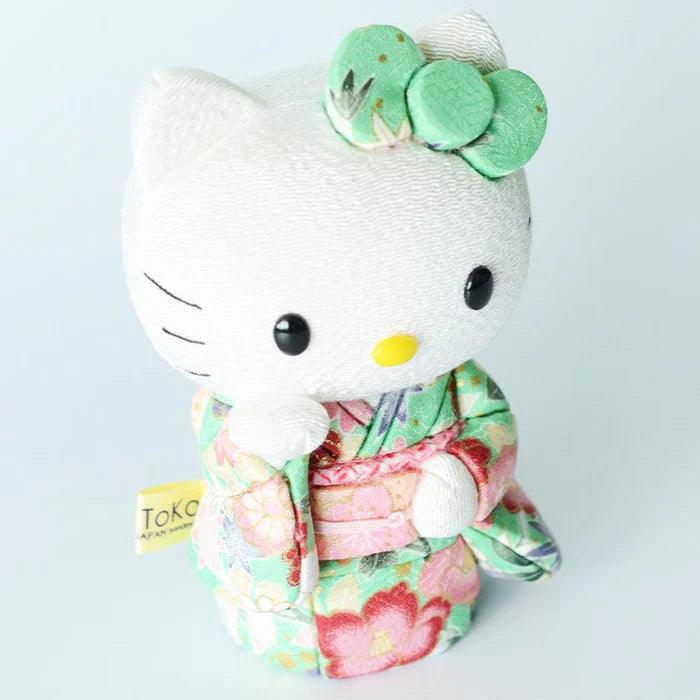 Hello Kitty beckoning cat, Hello Kitty maneki-neko, kimekomi Hello Kitty, Japanese lucky cat doll, Kakinuma Dolls Hello Kitty, kimono Hello Kitty figurine, traditional Japanese Hello Kitty, Hello Kitty good luck charm, Hello Kitty fortune cat, Hello Kitty collectible doll, Hello Kitty cultural gift, maneki-neko with kimono, handmade Hello Kitty doll, Japanese Hello Kitty gift, Hello Kitty for health luck love wealth success
