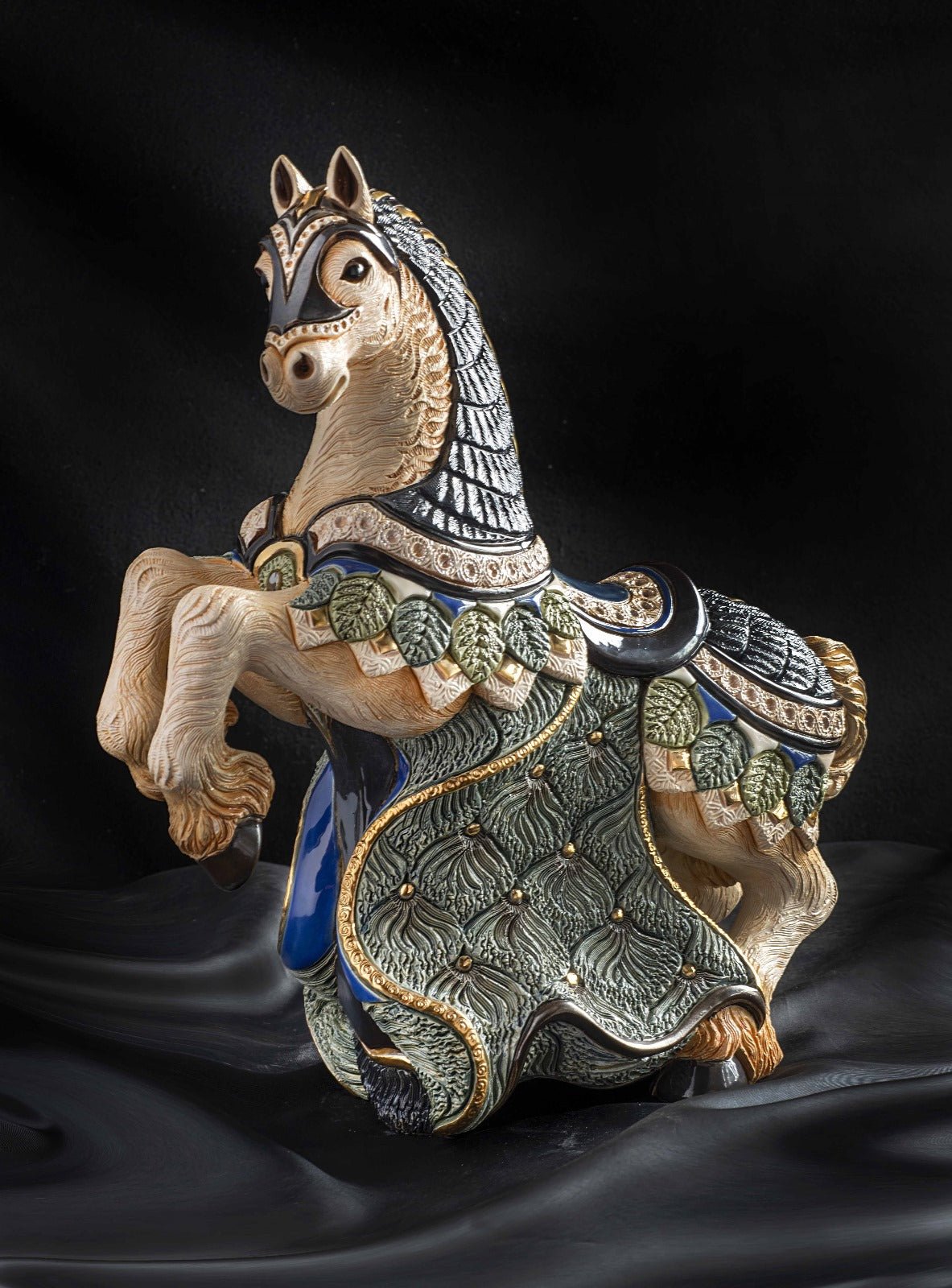 Limited‑edition 2025 ceramic horse sculpture, hand‑crafted. Elegant home or office art. Horse sculpture. Horse art statue. Hand‑painted equine figurine. Santos style home décor. Tabletop art.