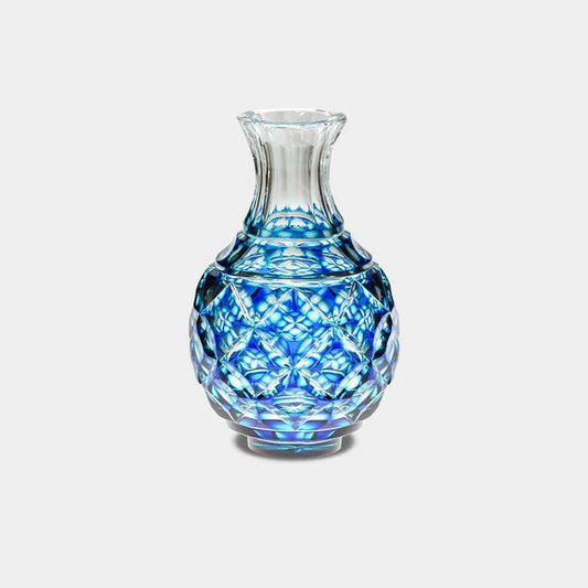 Satsuma Kiriko, Satsuma cut glass, Japanese crystal carafe, Satsuma Vidro, handmade Japanese glassware, lapis lazuli glass carafe, gold red cut glass, green cut glass, Japanese crystal set, traditional Japanese glass, Kagoshima glassware, Edo period glass technique, Japanese tableware gift, artisan cut crystal, paulownia gift box glassware, Japanese craftsmanship glass