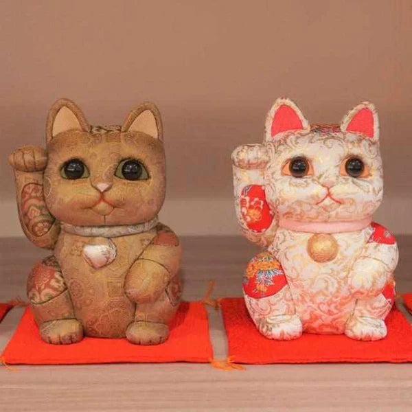 Maneki Neko silk doll, Yuzen black Maneki Neko, Nishijin-ori beckoning cat, luxury Japanese lucky cat, Kakinuma Dolls Maneki Neko, Edo Art Doll cat, Japanese prosperity charm, Swarovski crystal Maneki Neko, Japanese shop opening gift, extra-large beckoning cat ornament, handcrafted Japanese Maneki Neko, kimekomi style lucky cat, Japanese business success figurine, gold silk Maneki Neko, black floral Yuzen cat figurine, artisan Maneki Neko Japan, traditional Japanese good luck cat, handmade Japanese cultural