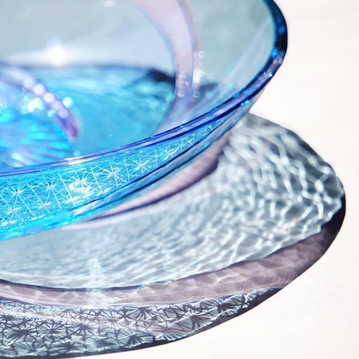 Japanese Kiriko glass plate, Edo Kiriko plate, Nagare Kiku glass, Japanese cut glass dish, artisan glassware Japan, handmade glass plate Tokyo, Japanese decorative plate, chrysanthemum glass design, spiral glass art plate, traditional Japanese glassware, collectible Japanese plate, soda glass Japan, Kiriko dish handmade, Japanese art plate, glass serving dish Japan