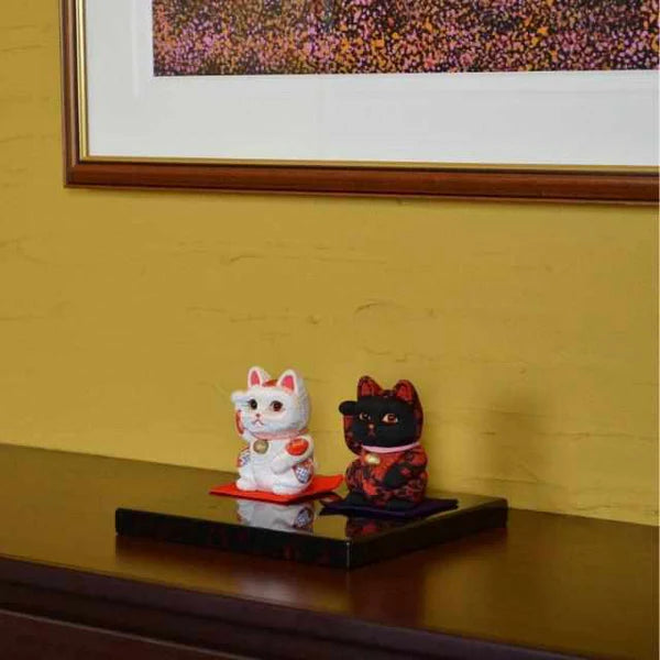 Maneki Neko Nishijin-ori, Japanese beckoning cat doll, Kakinuma Dolls lucky cat, Swarovski crystal Maneki Neko, Edo art doll Japan, traditional Japanese cat figurine, fabric covered Maneki Neko, handmade Japanese lucky charm, Japanese prosperity cat, luxury Maneki Neko ornament, Japanese gift shop lucky cat, artisan Maneki Neko doll, Kyoto silk beckoning cat, collectible Japanese figurine, good luck cat handmade Japan, Maneki Neko for business luck, traditional Japanese home decor, Japanese shop opening gif