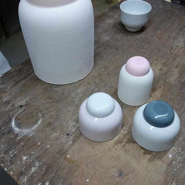Pauline Deltour vase, Imari Arita porcelain vase, Japanese porcelain flower vase, modern Japanese vase, White Red vase, Dark Blue Celadon vase, designer porcelain vase Japan, contemporary Japanese ceramics, footed porcelain vase, Saga Prefecture pottery, handmade Japanese vase, luxury porcelain vase, Japanese design home decor, minimalist flower vase, collectible designer vase