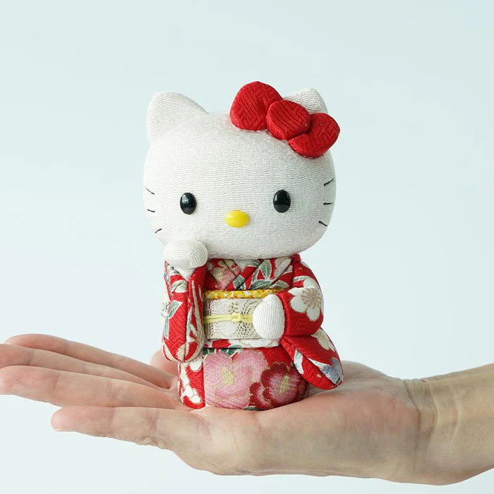 Hello Kitty beckoning cat, Hello Kitty maneki-neko, kimekomi Hello Kitty, Japanese lucky cat doll, Kakinuma Dolls Hello Kitty, kimono Hello Kitty figurine, traditional Japanese Hello Kitty, Hello Kitty good luck charm, Hello Kitty fortune cat, Hello Kitty collectible doll, Hello Kitty cultural gift, maneki-neko with kimono, handmade Hello Kitty doll, Japanese Hello Kitty gift, Hello Kitty for health luck love wealth success