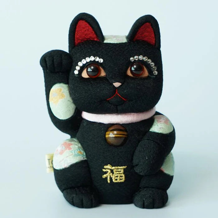 Maneki Neko Feng Shui, Feng Shui lucky cat, Edo Kimekomi beckoning cat, Japanese Feng Shui cat figurine, handcrafted lucky cat, Kakinuma Dolls Maneki Neko, Japanese prosperity charm, Feng Shui wealth cat, Japanese fabric Maneki Neko, traditional Japanese lucky cat, small Japanese lucky figurine, beckoning cat for health and wealth, Maneki Neko meaning colors, lucky cat for home and business, artisan Japanese lucky cat.