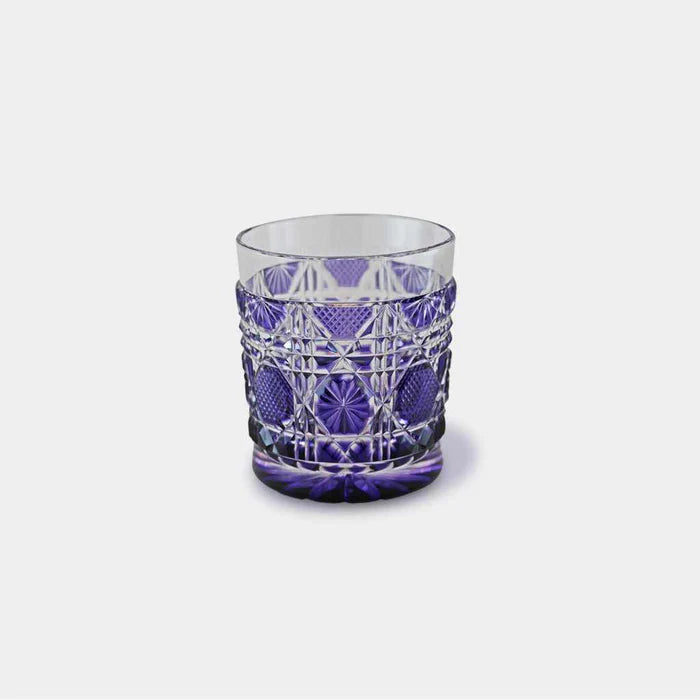 Satsuma cut glass, Satsuma Vidro old glass, Japanese crystal glassware, handcrafted cut glass Japan, Edo period inspired glass, paulownia wood box glass, Japanese artisan tumbler, gold purple glass, gold red glass, indigo Satsuma glass, lapis lazuli cut glass, green crystal tumbler Japan, yellow crystal glassware, luxury Japanese gift glass, Kagoshima glass craft