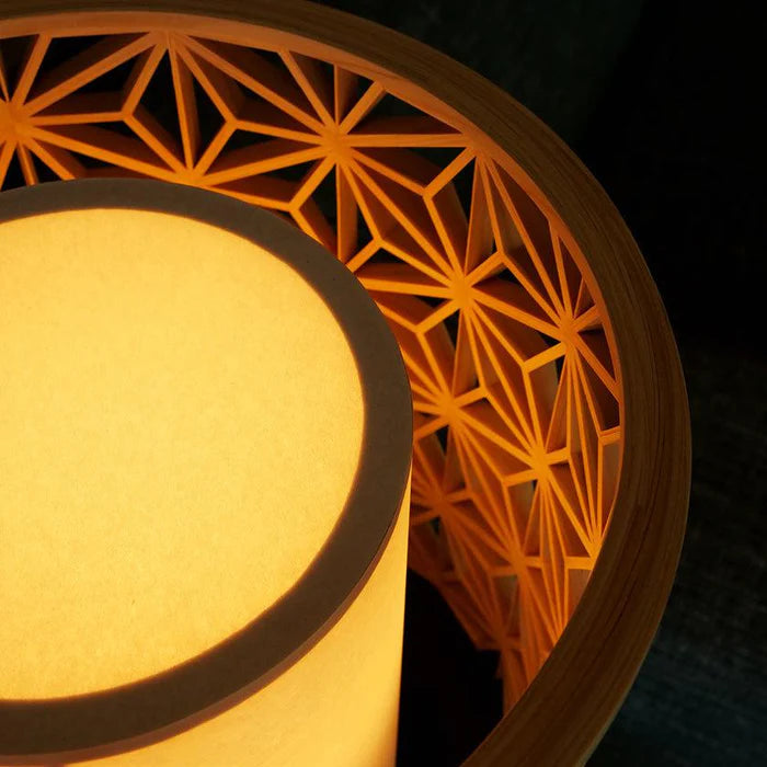 Kumiko lamp, Japanese Kumiko light, hemp leaf pattern lamp, Asanoha light, Japanese pendant light, Japanese table lamp, Kyoto Hinoki lamp, handmade Japanese lamp, Murayama Mokko Kumiko, Japanese wooden lamp, traditional Japanese lighting, artisan wood lamp, Kyo Sashimono lamp, Hinoki cypress lamp, Japanese joinery lamp, Japanese geometric light, handmade Kumiko lighting, hemp leaf Kumiko shade, Japanese cultural home decor