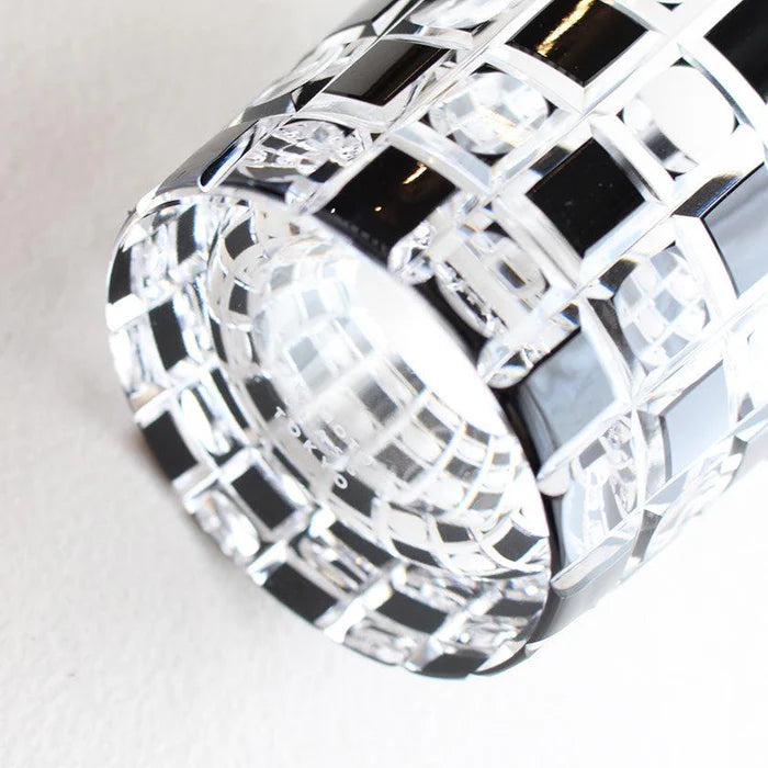 Edo Kiriko glass, Kuroco glass, Japanese cut glass, Edo Kiriko black glass, Kimoto glassware, checkered glass, Japanese whiskey glass, Edo Kiriko old glass, handcrafted glass Tokyo, Japanese luxury glassware, modern Edo Kiriko, Ichimatsu pattern glass, Japanese faceted glass, traditional Japanese giftware