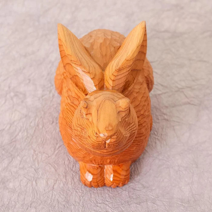 Ichii Itto Bori, Hiroshi Washizuka, Japanese wood carving, rabbit figurine, yew wood sculpture, traditional Japanese crafts, Hida region carving, hand-carved rabbit, Japanese folk art, wooden animal statue, Japanese lucky charm, Japanese prosperity symbol, handmade wood decor, collectible wooden figurine, Japanese artisan crafts, Japanese home ornament