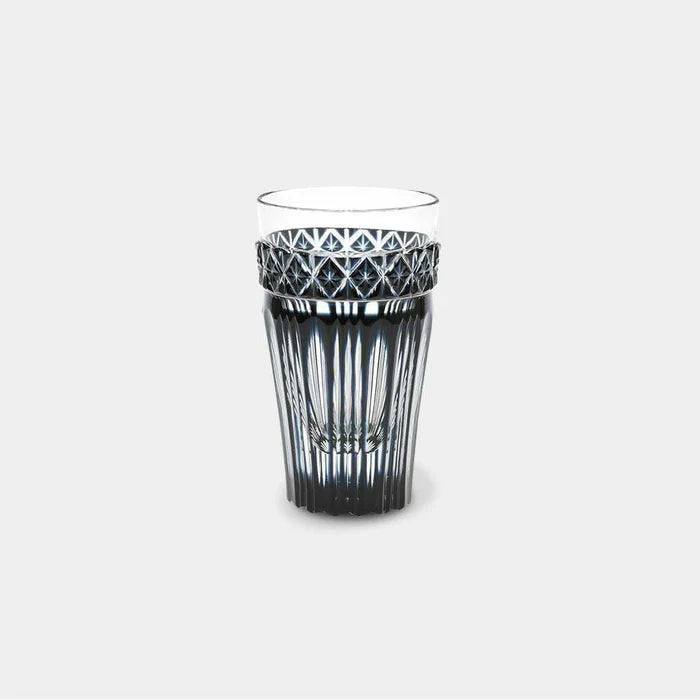 Satsuma Kiriko glass, black Kiriko glass, Japanese cut glass, Satsuma Vidro glass, Kagoshima Kiriko glass, traditional Japanese glassware, Satsuma faceted glass, Japanese black crystal glass, handmade Japanese glass, Satsuma Bidoro Kogei, Edo period glass revival, Japanese gift glassware, Kiriko drinking glass, artisan Japanese cut crystal, Paulownia box gift glass, collectible Japanese glass, traditional Kagoshima craftsmanship
