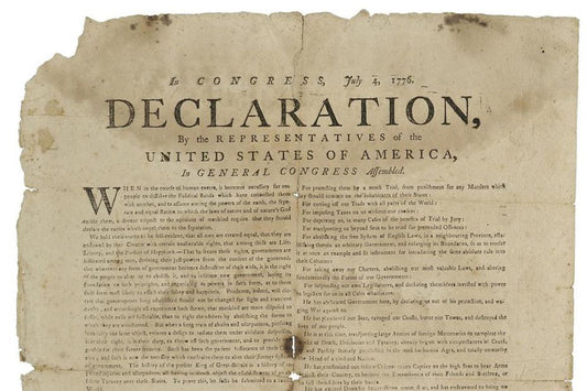 Declaration of Independence, Constitution of the United States, US founding documents, rare historical documents, American history collectibles, original government manuscripts, 1776 Declaration, Constitution collectibles, vintage US document