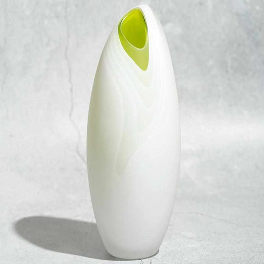 MAYU blown glass vase, Japanese handmade glass vase, Glass Studio Izumo, cocoon-shaped glass vase, Japanese art glass, Izumo glass vase, modern minimalist glass vase, colored blown glass Japan, blue glass vase Japan, green glass vase Japan, brown glass vase Japan, Japanese floral vase, handcrafted glass home décor, unique Japanese glass gift, artisan glass vase