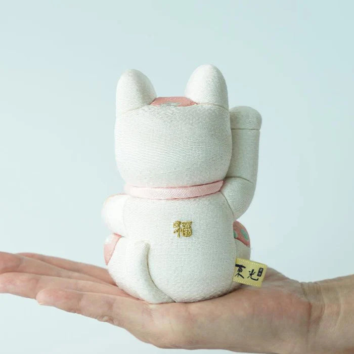 Maneki Neko Feng Shui, Feng Shui lucky cat, Edo Kimekomi beckoning cat, Japanese Feng Shui cat figurine, handcrafted lucky cat, Kakinuma Dolls Maneki Neko, Japanese prosperity charm, Feng Shui wealth cat, Japanese fabric Maneki Neko, traditional Japanese lucky cat, small Japanese lucky figurine, beckoning cat for health and wealth, Maneki Neko meaning colors, lucky cat for home and business, artisan Japanese lucky cat.