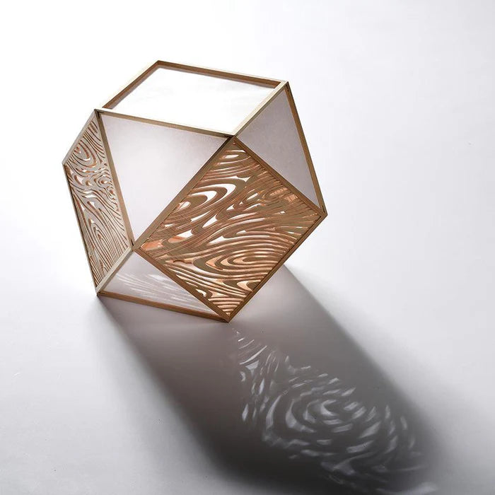 Kiriko lamp, Japanese Kiriko light, Kumiko Kiriko stand light, Japanese cube lamp, wooden Japanese lamp, Hinoki cypress lamp, Japanese lattice lamp, Kyoto handmade lamp, Murayama Mokko lamp, Kyo Sashimono lighting, Shippo pattern lamp, Asanoha hemp leaf lamp, masu square pattern lamp, arabesque Japanese lamp, Suminagashi lamp, flowing water lamp, traditional Japanese wooden lighting, handmade Japanese floor lamp, symbolic Japanese decor