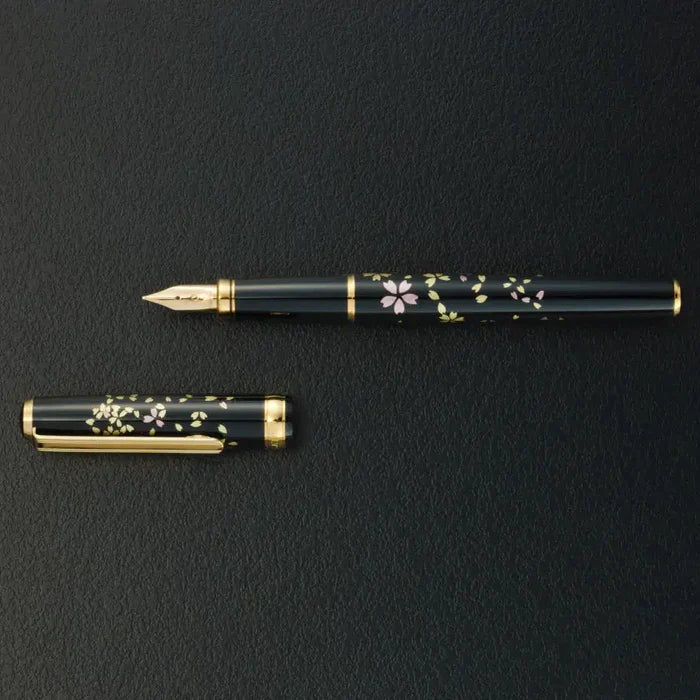 Kanazawa gold leaf fountain pen, Japanese fountain pen, Hakuichi pen, gold leaf writing pen, luxury Japanese pen, Red Fuji fountain pen, cherry blossom pen, moon and rabbit pen, goldfish fountain pen, Japanese art pen, handmade Japanese fountain pen, collectible fountain pen, Kanazawa craft pen, 18K gold nib pen, Japanese gift fountain pen
