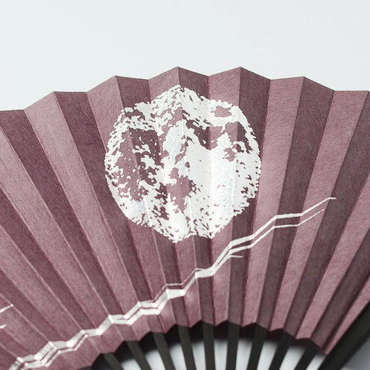 Japanese folding fan, Edo fan, Karakami fan, handmade Japanese fan, washi paper fan, moon motif fan, gold leaf Japanese fan, silver leaf Japanese fan, traditional Japanese hand fan, cultural Japanese gift, Kyoto washi fan, Japanese bamboo fan, Japanese fan with case, paulownia box fan, Japanese seasonal fan