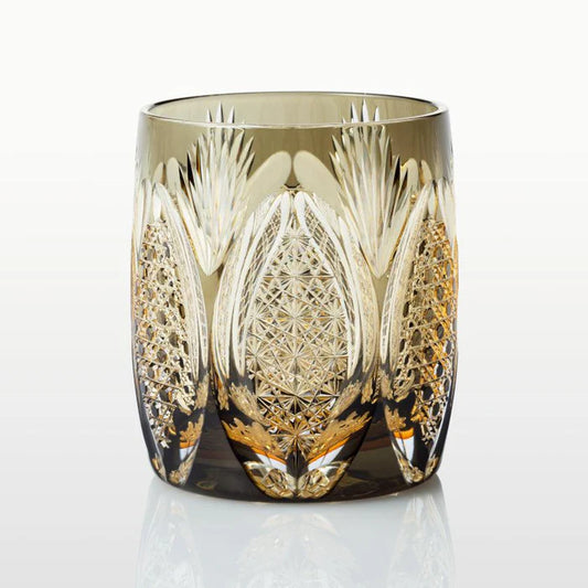 Edo Kiriko glass, Kagami Crystal tumbler, Japanese cut glass, Tora-no-Mai glass, tiger motif Edo Kiriko, Junichi Nabetani glass, Kasane-Irome Juhyo, Edo faceted crystal, Japanese artisan glassware, handmade Japanese crystal glass, Kagami Crystal Edo Kiriko, traditional Japanese whiskey tumbler, luxury Japanese tumblers, Edo Kiriko cut glass patterns, Japanese symbolic glassware