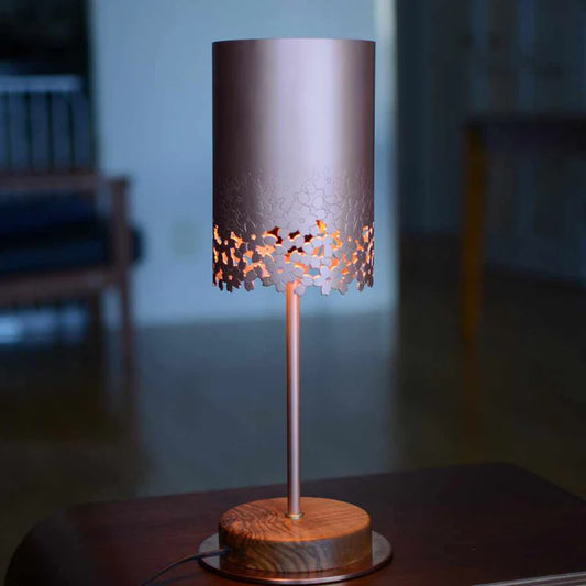 Japanese copper lamp, Owari Butsugu lighting, cherry blossom lamp, Japanese table light, handmade copper lighting, Buddhist altar craft lamp, Wayuan stand light, Japanese cherry blossom decor, copper interior lamp, sakura pattern lamp, traditional Japanese lighting, artisan metalwork lamp, Aichi copper craftsmanship, handmade Japanese lamp, copper home decor Japan