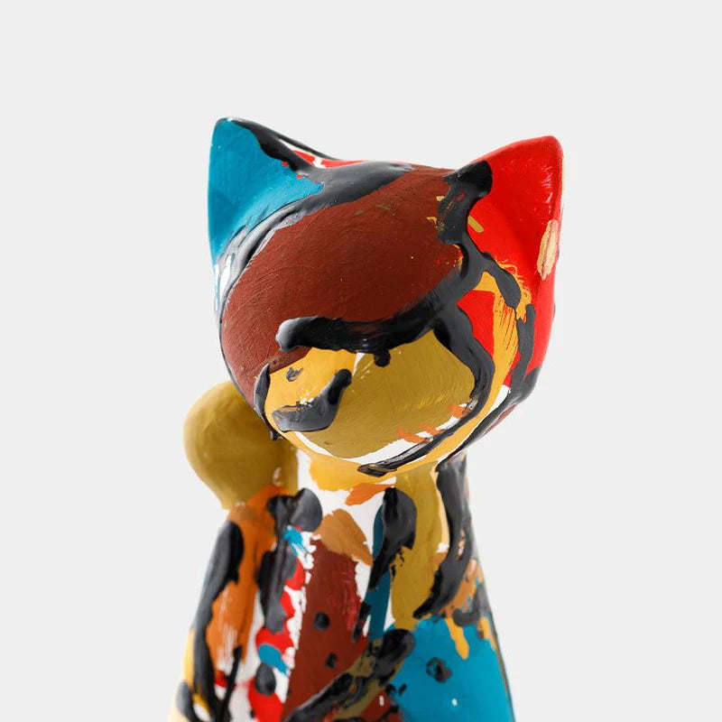 Yumino doll beckoning cat, Japanese manekineko sculpture, modern art lucky cat, Saga Japan handmade figurine, clay beckoning cat art, Bond Tominaga collaboration, traditional Japanese lucky charm, housewarming gift Japan, contemporary Japanese folk art, handcrafted Japanese manekineko, colorful manekineko ornament, symbolic Japanese cat figurine