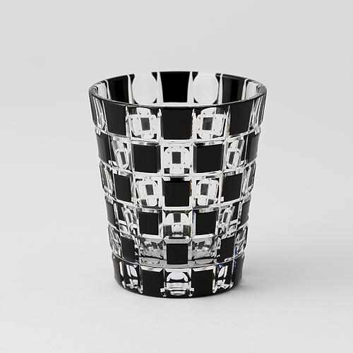 Edo Kiriko glass, Kuroco glass, Japanese cut glass, Edo Kiriko black glass, Kimoto glassware, checkered glass, Japanese whiskey glass, Edo Kiriko old glass, handcrafted glass Tokyo, Japanese luxury glassware, modern Edo Kiriko, Ichimatsu pattern glass, Japanese faceted glass, traditional Japanese giftware