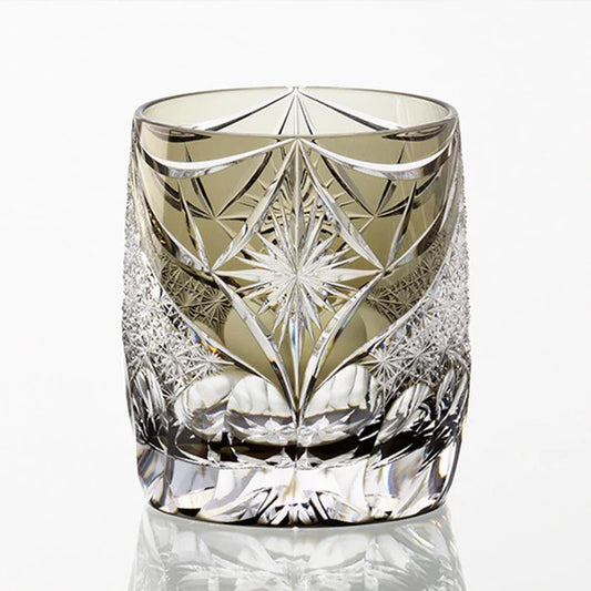 Edo Kiriko rock glass, Edo Kiriko crystal, Japanese cut glass, Kagami Crystal glass, Tatsuya Nemoto glass, Hideaki Shinozaki glass, Keiunkai glass, Hishi-Hana glass, blue Edo Kiriko glass, green Edo Kiriko glass, handcrafted Japanese glassware, traditional Japanese crystal, Japanese artisan glass, Edo faceted glass, luxury Japanese glassware, Japanese gift glass, auspicious Japanese pattern, Japanese cultural glass design, Japanese home decor glass, collectible Japanese crystal